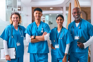 Group of happy nurses