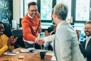 Leader giving meaningful recognition to employee