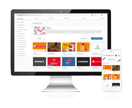 Engage2Reward platform dashboard on mobile phone and desktop computer