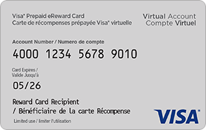 Visa* Prepaid eReward Card (6 Month Expiration)